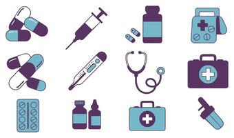 Functional Medicine Icon Set for Clinics and Health-Related Projects vector