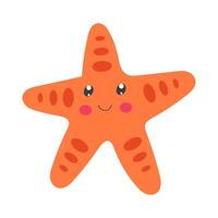 illustration of colorful starfish isolated on white background. vector