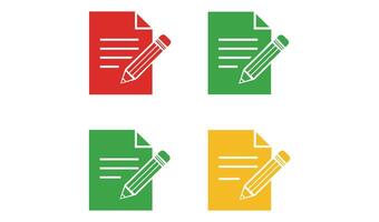 Lively Paper and Pencil Cartoon Icon Set for Engaging Projects vector