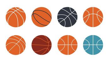 Minimal Basketball Illustrations for Graphic Projects vector