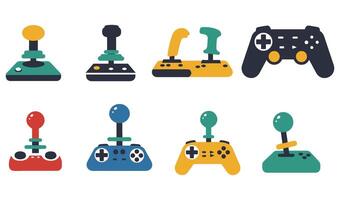 Gaming Controller Collection Featuring Joystick and Retro Styles for Designers vector