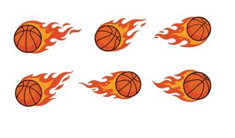Scorching Basketball Set Unique Graphics for High-Powered Sports Projects vector