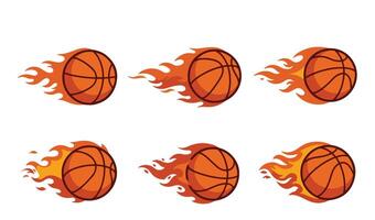 Fire Trail Basketball Set Action-Oriented Designs for Dynamic Projects vector