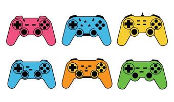 Modern and Classic Joystick Gaming Controllers for Unique Creations vector