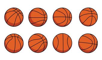 Flat Style Basketball Collection for Creative Projects vector