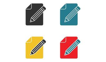 Fun Paper and Pencil Cartoon Icon Set for Digital Projects vector