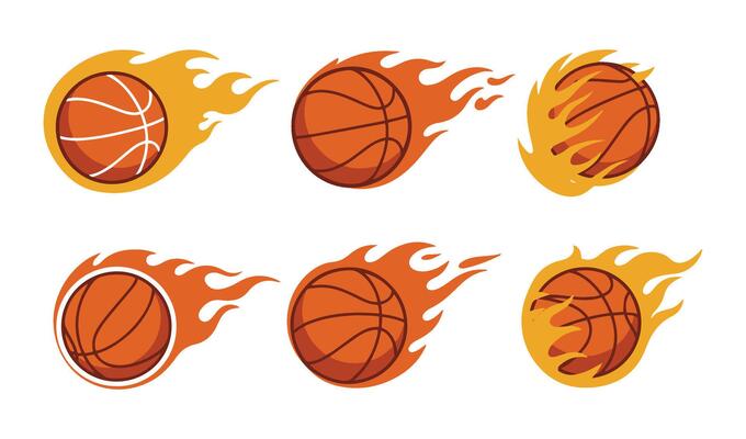Dynamic Flame Fire Basketball Set for High-Energy Designs