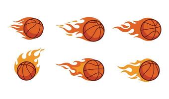 Blazing Basketball Set Unique Designs for High-Intensity Sporting Events vector