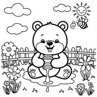 Cuddly Bear Faces with a Sketchy Charm vector