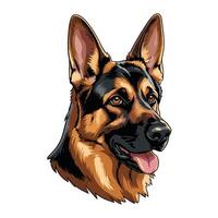 Expressive Dog Head in Cartoon Lines vector
