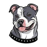 A cartoon dog with a collar on its head vector