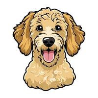 Whiskered Canine Head in Bold Cartoon Style vector