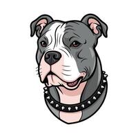 A cartoon dog with a collar and spikes on its head vector