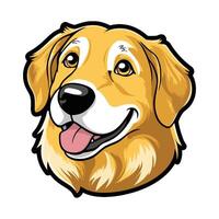 Expressive Pup Face in Fun Lines vector