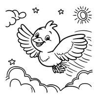 Sweet and Playful Bird Sketches to Color vector