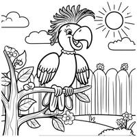 Lovely Bird Faces for Coloring Projects vector