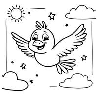 Whimsical Bird Heads for Coloring Fun vector