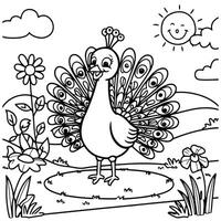 Cartoon Bird Outlines to Fill with Color vector