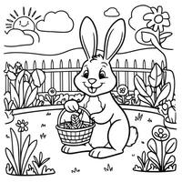 Playful Rabbit Doodles in Black and White vector