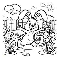 Charming Rabbit Line Drawings for Fun Projects vector