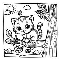 Ready-to-Color Cat Sketches vector