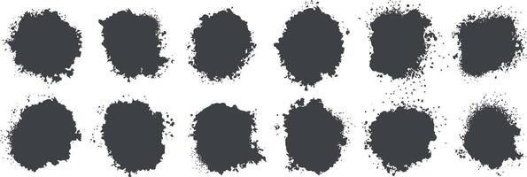 Set of retro black grunge splash art texture banner Background vector