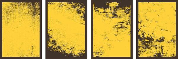 Grunge patch and frame on yellow background Brochure cover background design vector