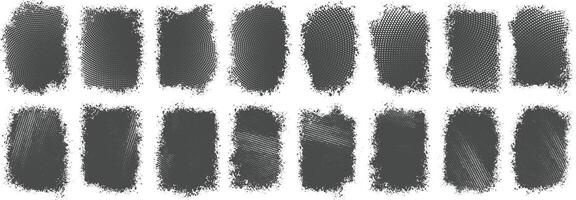 Set of Various type of black grunge and hafltone banner texture Background vector