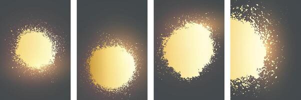 Set of luxury Grunge circle patch on dark background style Brochure cover background design vector