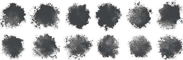 Set of retro black grunge splash texture banner Background vector
