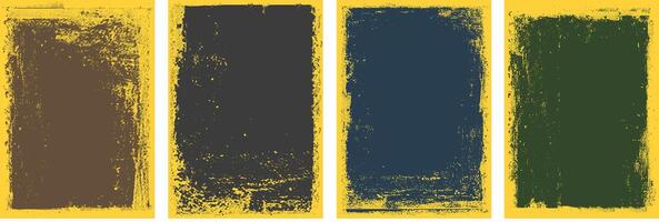 Grunge patch on yellow background style Brochure cover background design vector