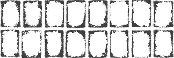 Different size of black grunge frame banner texture Background collection vector