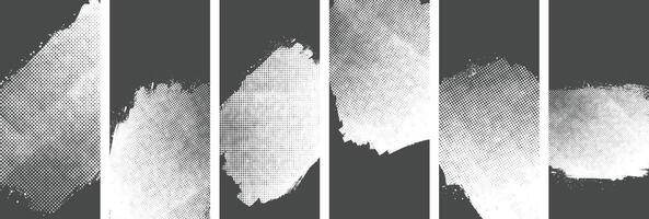 Different types of black grunge halftone texture Background banner collection vector