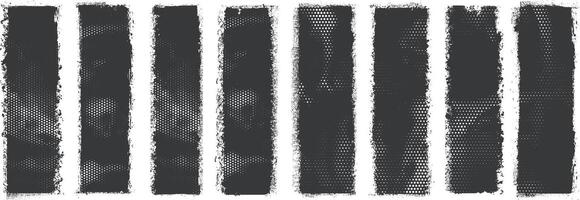 Set of long type grunge and halftone texture banner Background vector