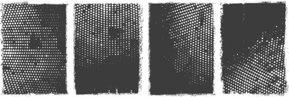 Different types set of abstract black grunge and halftone texture Background banner vector