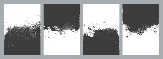 Set of Minimal black Grunge Brochure cover background template design, Poster cover layout design, Modern flyer Covers collection, abstract Brochure template vector