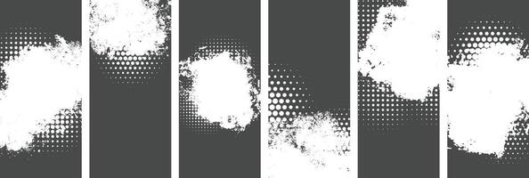 Different types of grunge halftone texture Background banner collection vector