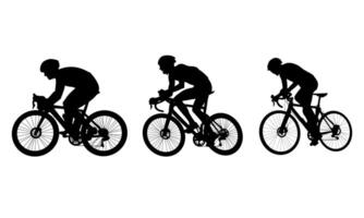 Silhouette of a cyclist illustration. Suitable for cycling sports design element. vector