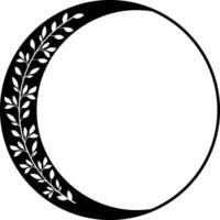 Elegant Crescent Moon with Leaves Aesthetic, tranquil, and nature inspired graphic design. illustration vector