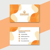 Abstract rounded shape business card design. vector