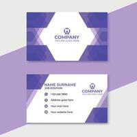 Modern purple color Abstract shape business card design. vector