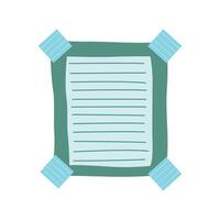 Simple Blank Green Paper Sticky Note Memo Office Stationery with Tape vector