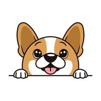 Cute Brown Dog Puppy Animal Character is Peeking with Happy Expression vector