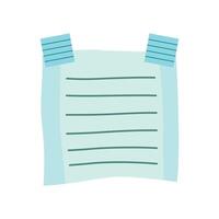 Simple Empty Blue Paper Sticky Note Memo Office Stationery with Tape vector