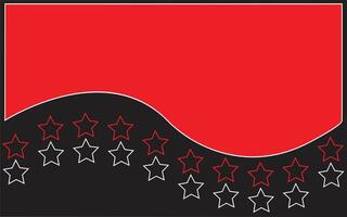 Minimalist Black Square with White Border and Diagonal Red Stars vector