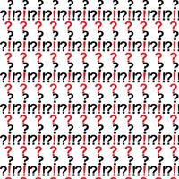 Seamless Red Question Mark Pattern on White Background vector