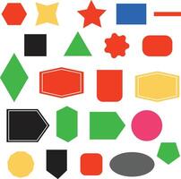 Vibrant Geometric Shapes Grid with Diverse Colors and Patterns vector