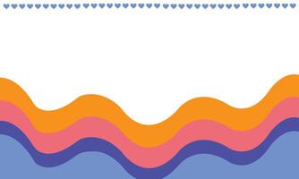 Minimalist Graphic Design with Blue Hearts and Wave Pattern on White Background vector