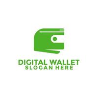 Digital wallet logo design template, Tech Electronic wallet logo vector