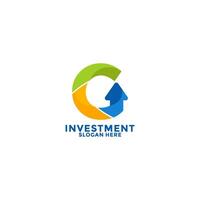 Initial Letter G with Arrow Up logo design . Investment initial identity logo design template. Growth Up logo vector